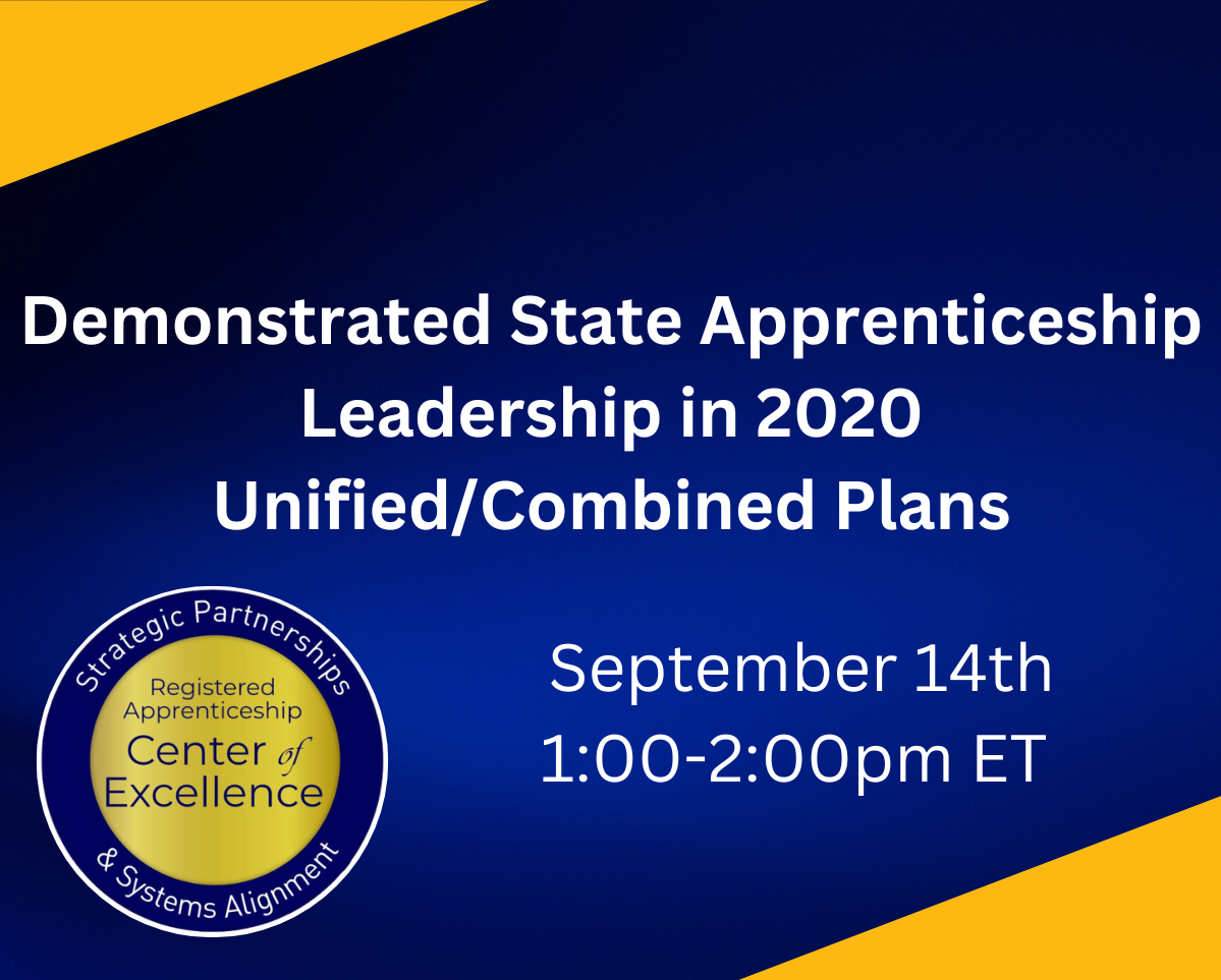 Demonstrated State Apprenticeship Leadership in 2020 Unified/Combined Plans